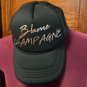 Blame it on the champagne black snap back hat